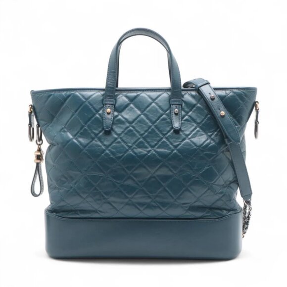 Chanel Gabrielle Doo Vintage Matelasse Calf Two-Way Tote Bag Navy Blue - Picture 1 of 12